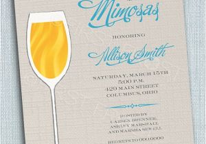 Mimosa themed Bridal Shower Invitations Monogram and Mimosas Printable Invitation Wedding Bridal