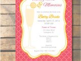 Mimosa themed Bridal Shower Invitations Monograms and Mimosas Wedding Shower Invitations by