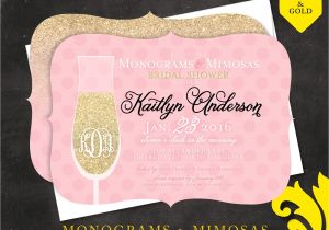 Mimosa themed Bridal Shower Invitations Nealon Design Mimosas & Monograms — Bridal Shower Invitation