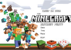 Minecraft Birthday Invitation Template 41 Printable Birthday Party Cards Invitations for Kids