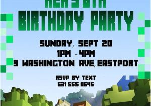 Minecraft Birthday Invitation Template Birthday Invitation Minecraft theme