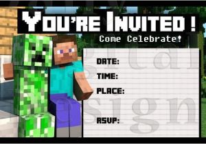 Minecraft Birthday Party Invitations Templates Free 1000 Images About Minecraft Everything On Pinterest