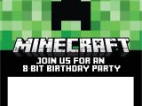 Minecraft Birthday Party Invitations Templates Free 40th Birthday Ideas Minecraft Birthday Invitation