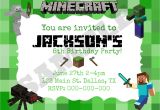 Minecraft Birthday Party Invitations Templates Free 40th Birthday Ideas Minecraft Birthday Invitation