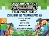 Minecraft Birthday Party Invitations Templates Free Minecraft Birthday Party Invitations