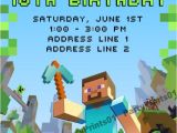Minecraft Birthday Party Invitations Templates Free Minecraft Invitations Printable