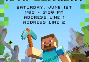 Minecraft Birthday Party Invitations Templates Free Minecraft Invitations Printable