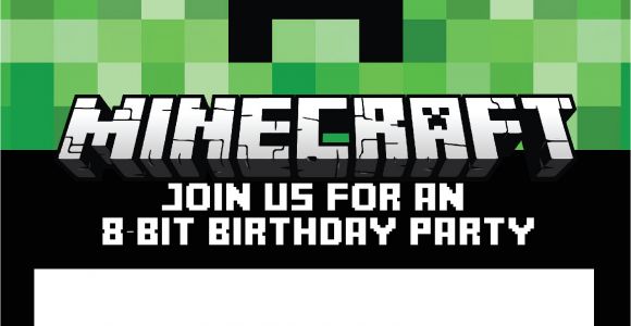 Minecraft Party Invitation Template 40th Birthday Ideas Minecraft Birthday Invitation