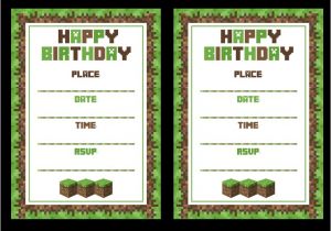 Minecraft Party Invitations Printable Free Minecraft Printables