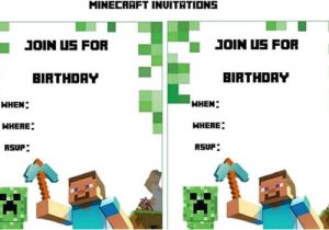 Minecraft Party Invitations Printable Minecraft Birthday Invitation Printable Free