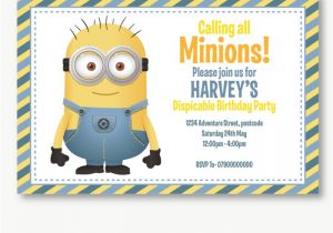 Minion Party Invitations Uk Personalised Minion Invitation Beyond the Ink