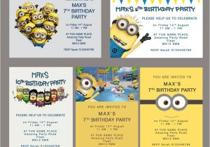 Minion Party Invitations Uk Personalised Minion Kids Birthday Party Invitations