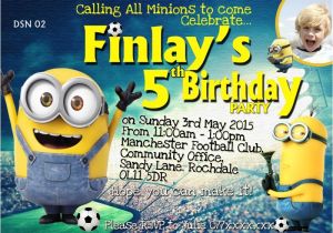 Minion Party Invitations Uk Personalized Football Minion Invitations Thank You Cards
