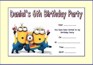 Minions Birthday Invitation Template Personalised Despicable Me Minions 2 Party Invitations X