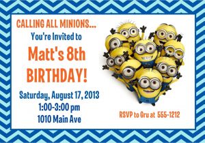 Minions Party Invites Minion Birthday Party Invitation Printable 4×6 or 5×7