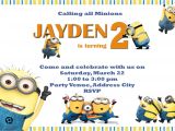 Minions Party Invites Moms Kiddie Party Link Minions Party Invites
