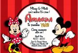 Minnie and Mickey Mouse Party Invitations Mickey and Minnie Mouse Birthday Invitations – Bagvania