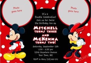 Minnie and Mickey Mouse Party Invitations Mickey Mouse Clubhouse Invitation for Birthday Party