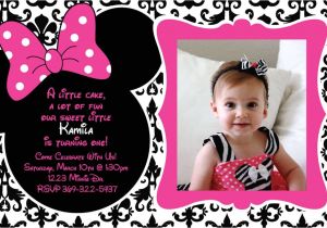 Minnie Birthday Invitation Template Free Printable 1st Birthday Minnie Mouse Invitation