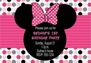 Minnie Birthday Invitation Template Minnie Mouse Birthday Party Invitations Free Invitation