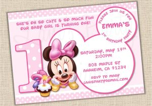 Minnie Mouse 1 Year Old Birthday Party Invitations Baby Minnie Mouse 1st Birthday Invitations Best Party Ideas