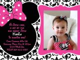 Minnie Mouse 1 Year Old Birthday Party Invitations Free Printable 1st Birthday Minnie Mouse Invitation