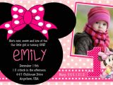 Minnie Mouse 1 Year Old Birthday Party Invitations Minnie Mouse 2nd Birthday Party Invitation Wording Free