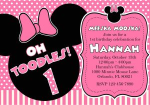 Minnie Mouse 1st Birthday Invitations Templates Free Printable Minnie Mouse 1st Birthday Invitations