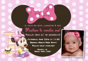 Minnie Mouse 1st Birthday Invitations Templates Minnie Mouse 1st Birthday Invitations