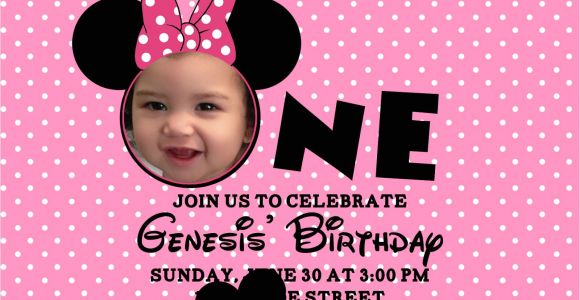 Minnie Mouse 1st Birthday Invitations Templates Minnie Mouse Birthday Invitations Personalized – Bagvania