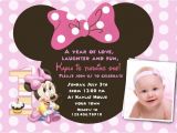 Minnie Mouse 1st Birthday Photo Invitations Free Download Minnie Mouse 1st Birthday Invitations