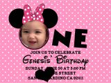 Minnie Mouse 1st Birthday Photo Invitations Minnie Mouse Birthday Invitations Personalized – Bagvania