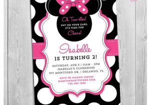 Minnie Mouse 2nd Birthday Invitation Wording Minnie Mouse 2nd Birthday Invitations Printable Girls Party