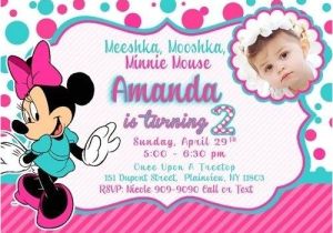 Minnie Mouse 2nd Birthday Invitations Template Minnie Mouse 1st Birthday Invitations Template Birthday