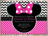 Minnie Mouse 3rd Birthday Invitation Wording Minnie Mouse Chevron Birthday 1st Birthday by Lovelydivine9