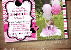 Minnie Mouse 3rd Birthday Invitations Huge Selection Pink Chevron Minnie Mouse Birthday