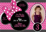 Minnie Mouse 3rd Birthday Invitations Katey Lee is Turning 3 Pic with 3 at Bottom