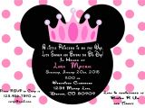 Minnie Mouse Baby Shower Invites Minnie Mouse Princess Baby Shower Invitation Printed with