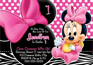 Minnie Mouse Birthday Invitation Template Free Download Baby Minnie Mouse Invitation Template