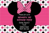 Minnie Mouse Birthday Invitation Template Minnie Mouse Birthday Party Invitations Drevio