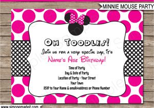 Minnie Mouse Birthday Invitation Template Minnie Mouse Party Invitations Template Birthday Party