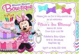 Minnie Mouse Bowtique Birthday Invitations Minnie Bowtique Birthday Invitation Invite Minnie Mouse