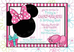 Minnie Mouse Bowtique Birthday Invitations Minnie Mouse Inspired Birthday Invitation and Thank You