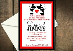 Minnie Mouse Bridal Shower Invitations Mickey and Minnie Mouse Wedding Invitations Mickey Mouse