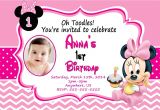 Minnie Mouse First Birthday Invitations Free Baby Minnie Mouse 1st Birthday Invitations