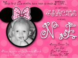Minnie Mouse First Birthday Invitations Minnie Mouse First Birthday Custom Invitation by Chloemazurek