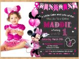 Minnie Mouse First Birthday Invitations Minnie Mouse Invitation Minnie Mouse 1st Birthday First Bday