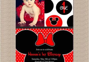 Minnie Mouse First Birthday Invitations Red Minnie Mouse Birthday Party Invitation Pink Minnie by
