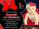 Minnie Mouse First Birthday Invitations Red Minnie Mouse Printable Birthday Invitations