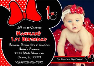 Minnie Mouse First Birthday Invitations Red Minnie Mouse Printable Birthday Invitations